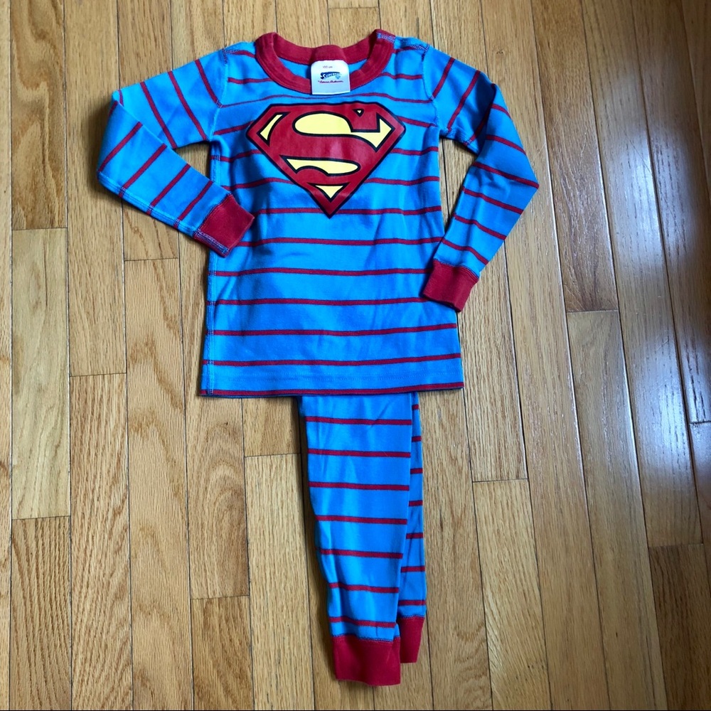 Hanna Andersson Blue and Red Superhero Pajama Set